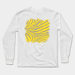 Yellow and Grey Zebra Print Long Sleeve T-Shirt